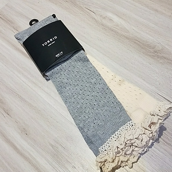 torrid Accessories - NWT Torrid Lace Trimmed Knee High Socks
